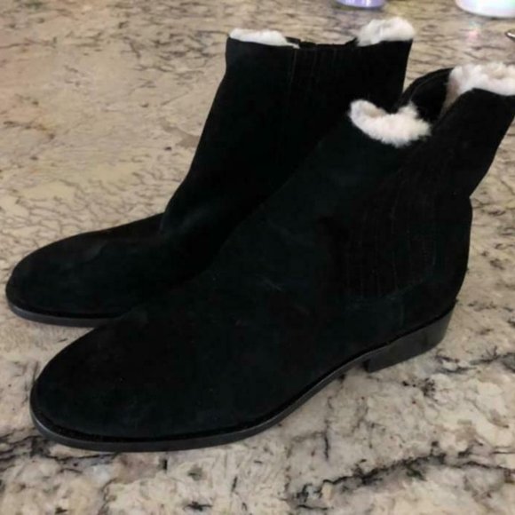 sherpa lined chelsea boots